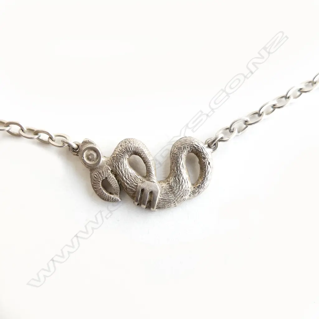 Russell Murphy vintage silver taniwha necklace, Image 1++